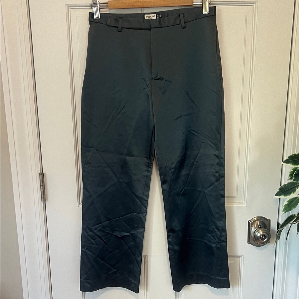 GAP Women's Shiny Dark Teal Cropped Pants Size 4